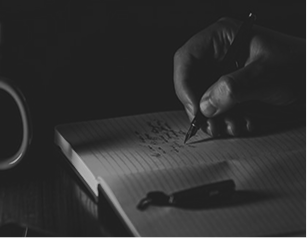 Notes being written on a notebook